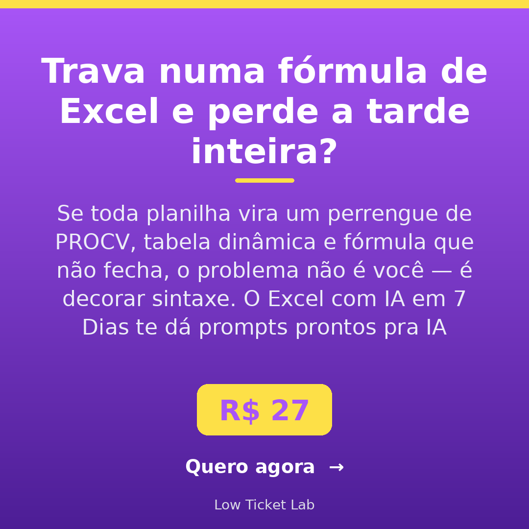 Prévia de Excel com IA em 7 Dias