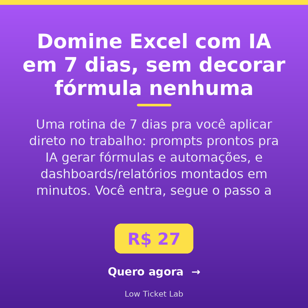 Páginas de Excel com IA em 7 Dias